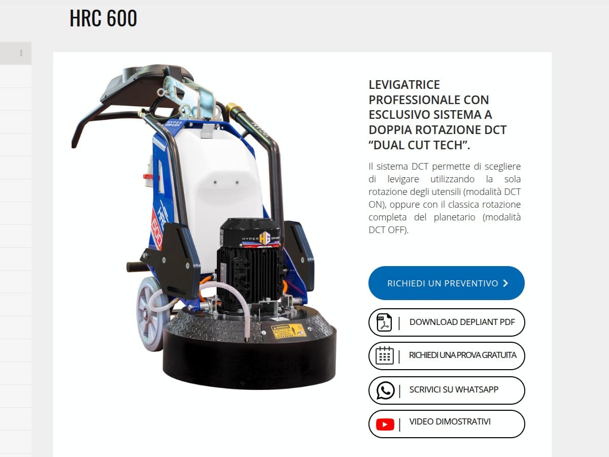 Levigatrice professionale per pavimenti Hyper Grinder HRC : tecnologia DCT e massima versatilità